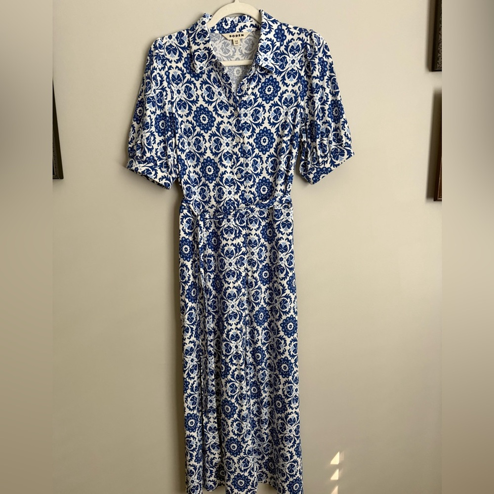 Boden Blue and White Floral Dress